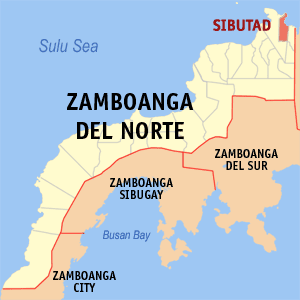 Mapa han Zamboanga del Norte nga nagpapakita kon hain nahamutangan an Sibutad