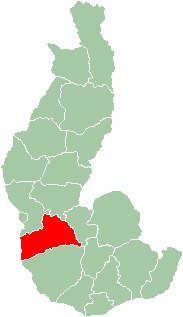 Map of former Toliara Province showing the location of Betioky (red).