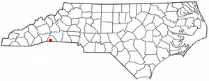 Location of Tryon, North Carolina