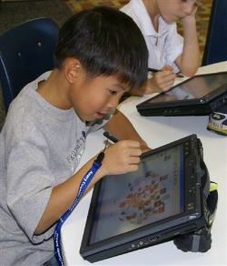 Student using tablet