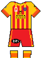 Le maillot de l'USAP à Barcelone en 2014, véhiculant l'identité catalane