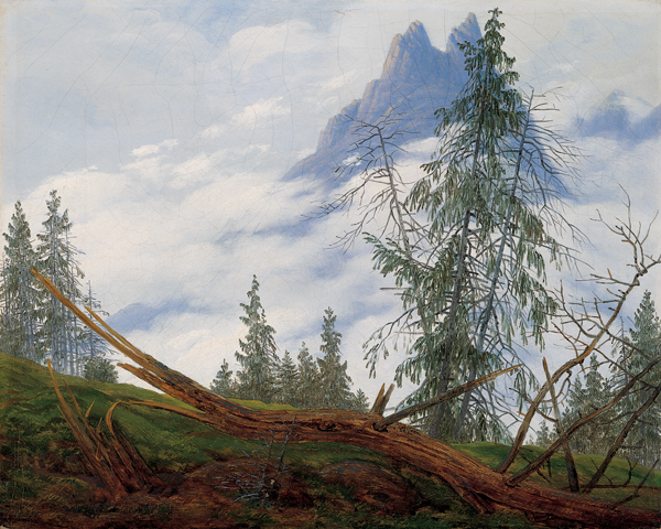 File:'Mountain Peak with Drifting Clouds', oil on canvas painting by Caspar David Friedrich.jpg