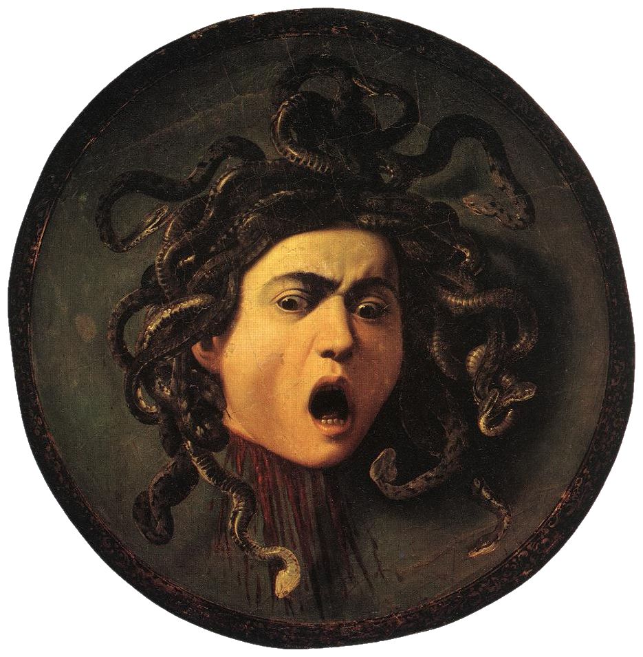 Medusa's severed head, as painted by Carvaggio