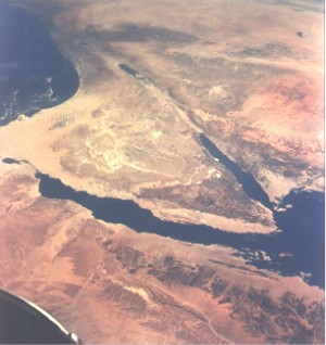 The Sinai peninsula and the present day Israel...