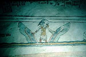 Détail des fresques représentant le dieu Sokaris.