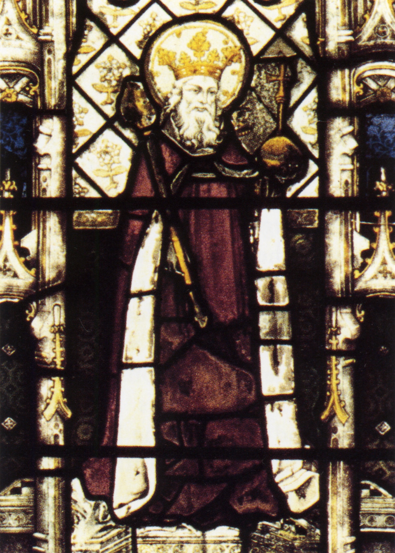 Den hellige Ethelbert av Kent, glassvindu fra kapellet i All Souls College i Oxford