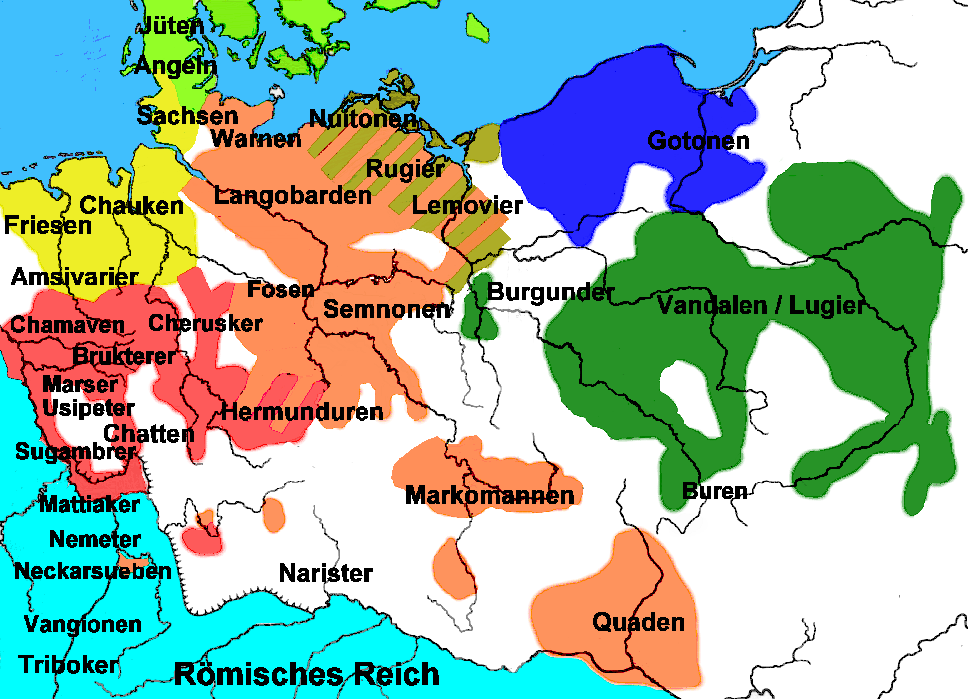 Germanische Stämme um 50 n. Chr.