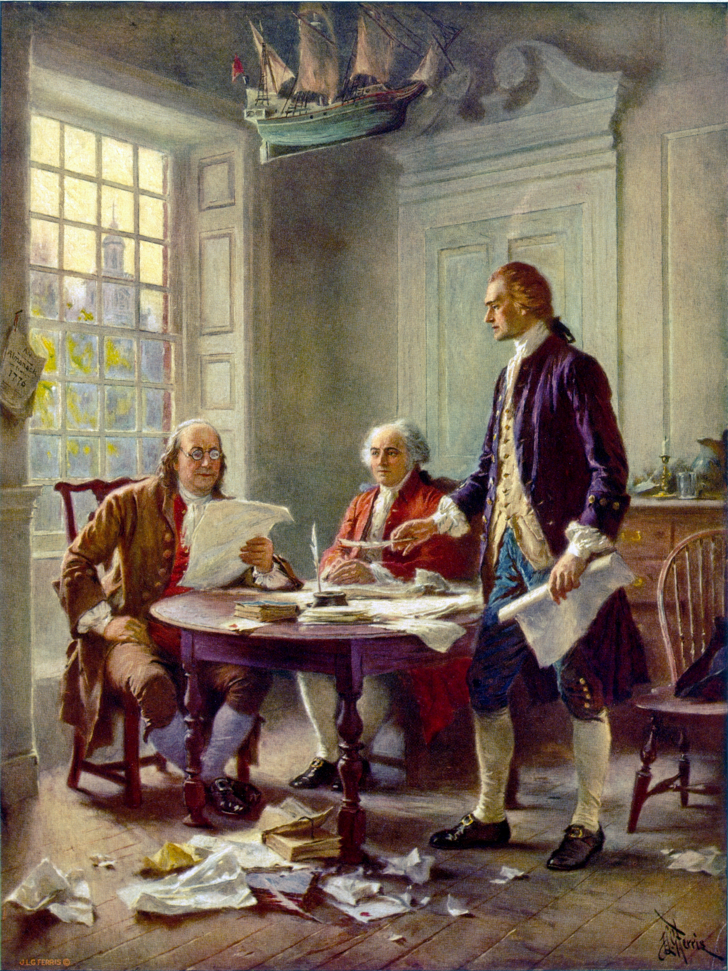 Benjamin Franklin, John Adams and Thomas Jeffe...