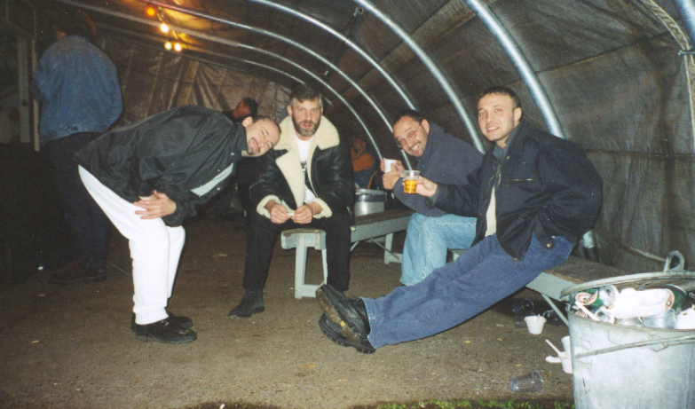 Backstage at a festival in Holland, 1998.jpg