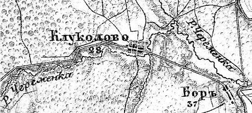 Деревня Бор на карте 1915 года