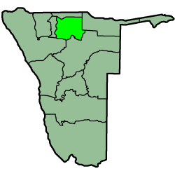 Location of the Oshikoto Region in Namibia