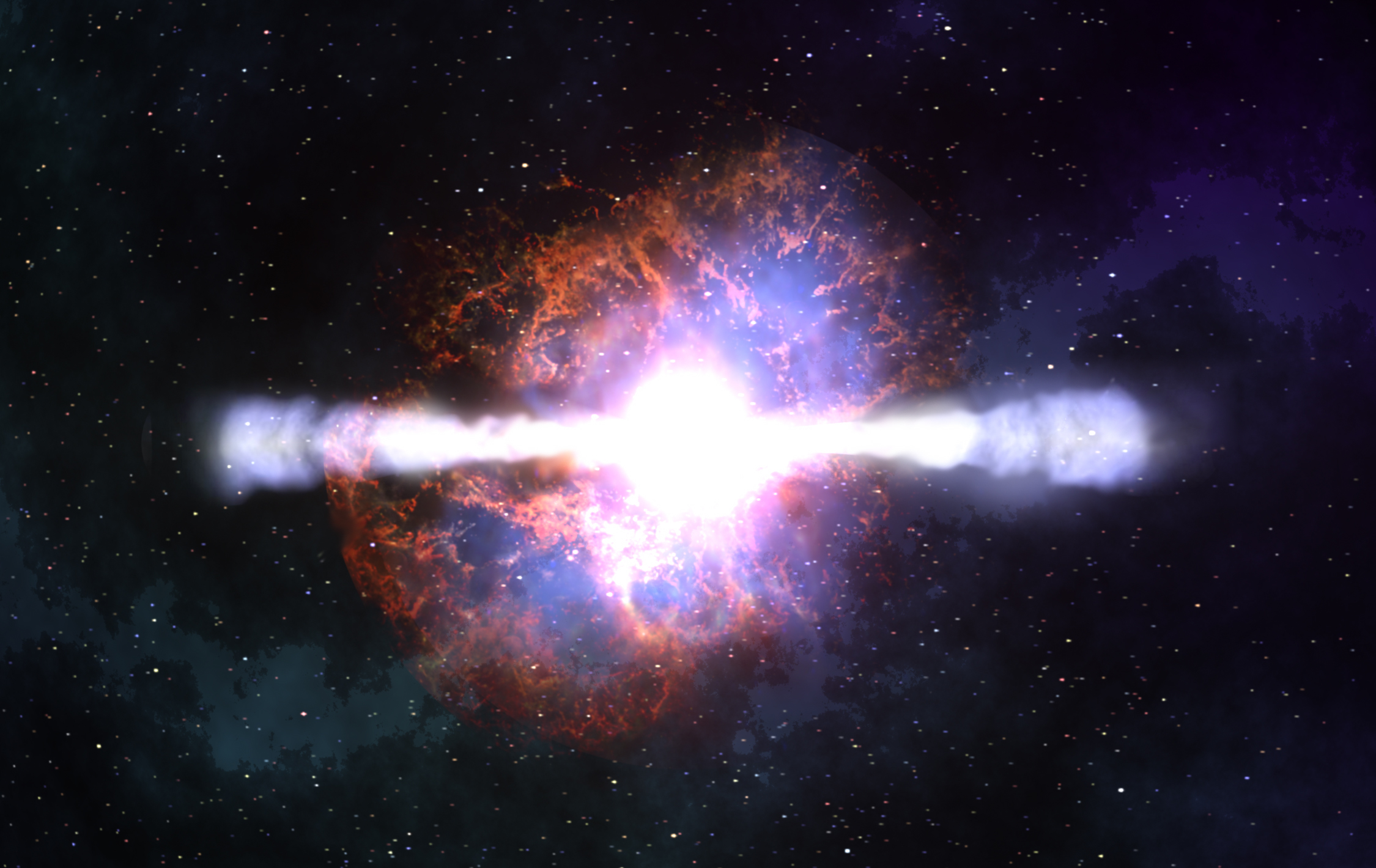 Artistic rendition of a Gamma Ray Burst.