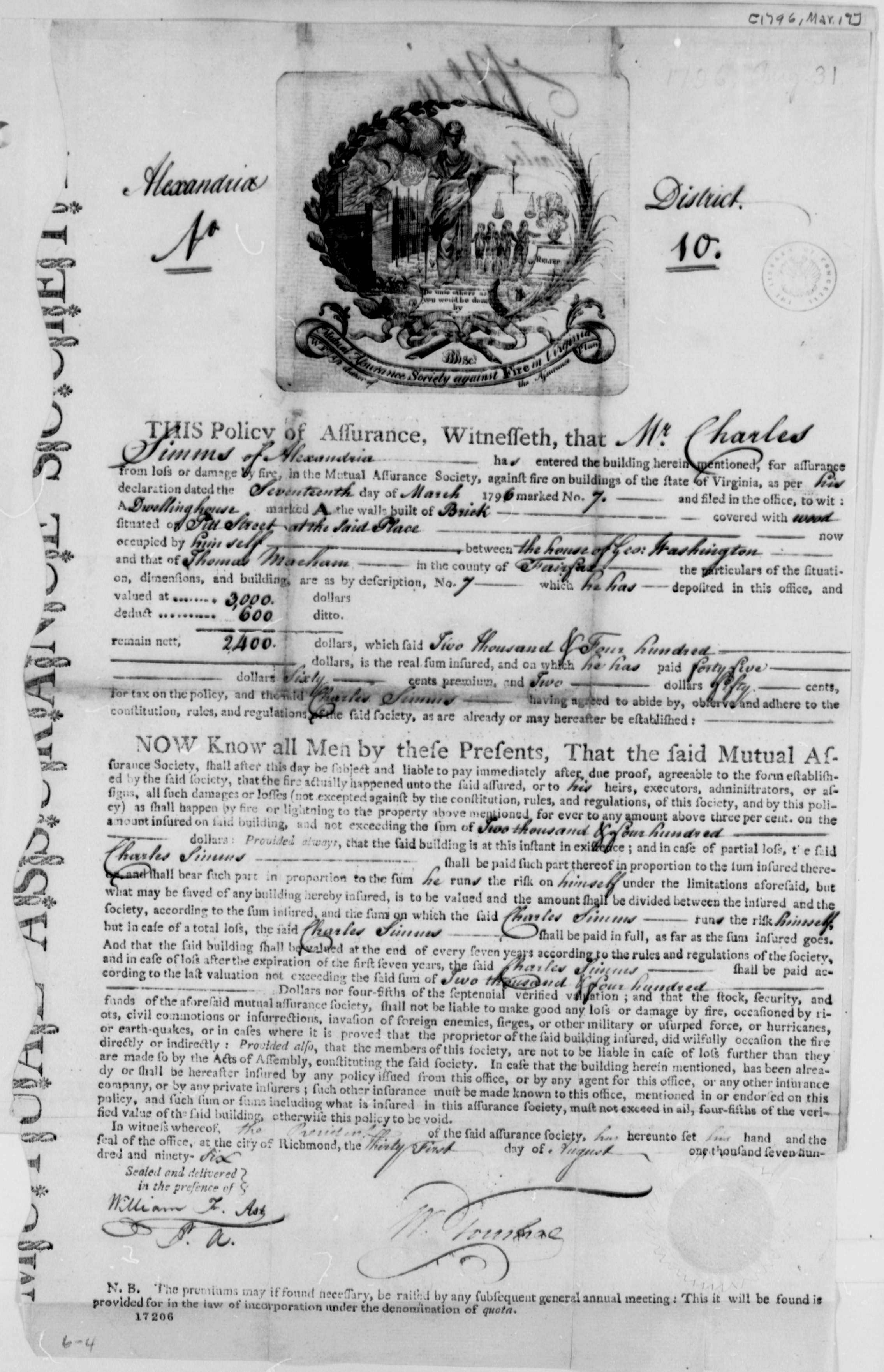 an old insurance contract