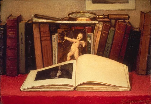 Ozias Leduc - Still-life with Book and Magnifying Glass