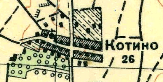План деревни Котино. 1931 год