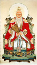 Laozi depicted as a Taoist god.