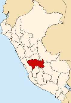 Location of the Junín region in Peru