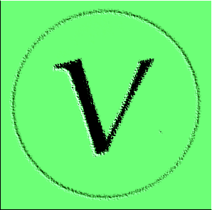 English: "V" icon as as symbol for v...