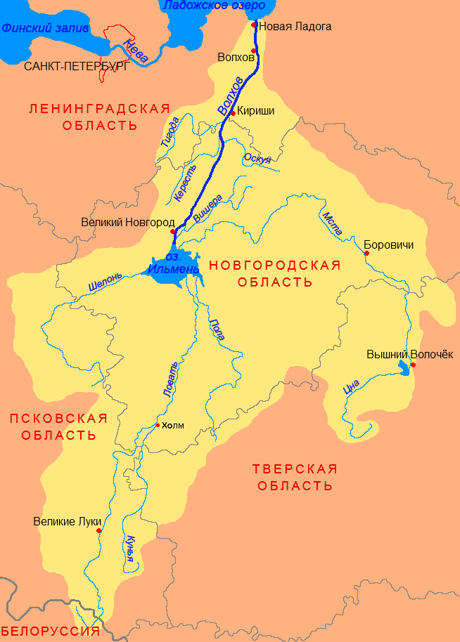 Valkuva ir jos baseinas su Ilmenio ežeru ir Luovaitės upe