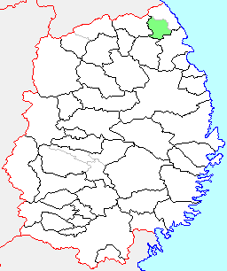 大野村の県内位置図
