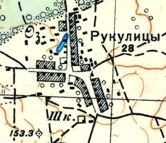 План деревни Рукулицы. 1938 год