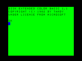 TRS 80 Color Computer Boot Screen from Wikipedia