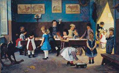 Hugo Oehmichen - Im Kindergarten. Quelle: WikiCommons