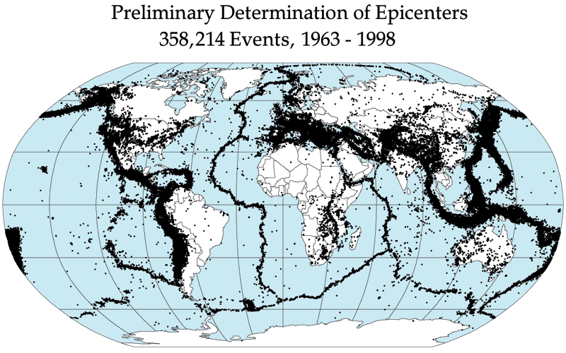 epicenters, 1963–1998