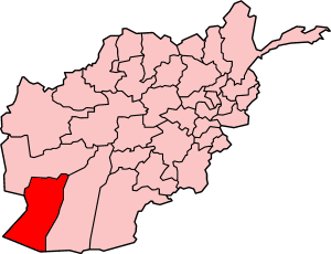 Map showing Nimruz province in Afghanistan