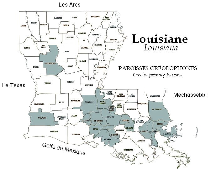 maps of louisiana parishes. File:Map of Creole-Speaking