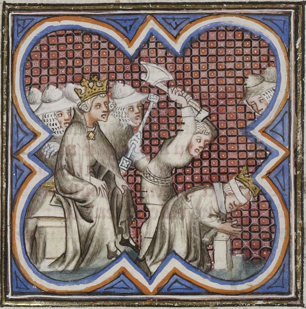 Decapitación de Pedro el Cruel. Manuscrito miniado del siglo XV.