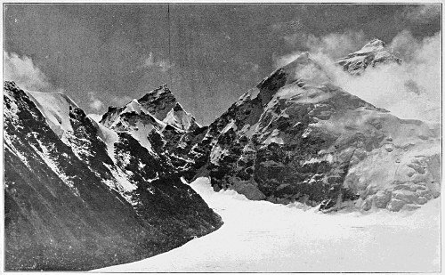 Summit of Mount Everest and North Peak from the Island, West Rongbuk Glacier.