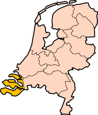 Poloha provincie Zéland (Holandsko) v Holandsku (klikacia mapa)