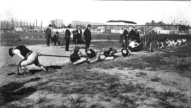 Tug of war contested at the 1904 Summer Olympi...