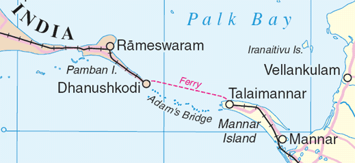 Adams bridge map