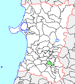 平鹿町、県内位置図