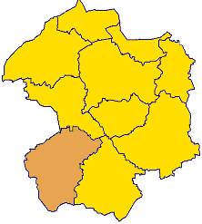 Poziția oraș Büren pe harta districtului Paderborn