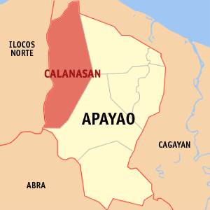 Mapa han Apayao nga nagpapakita kon hain nahamutang an Calanasan