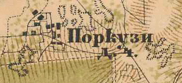 План деревни Поркузи. 1885 года