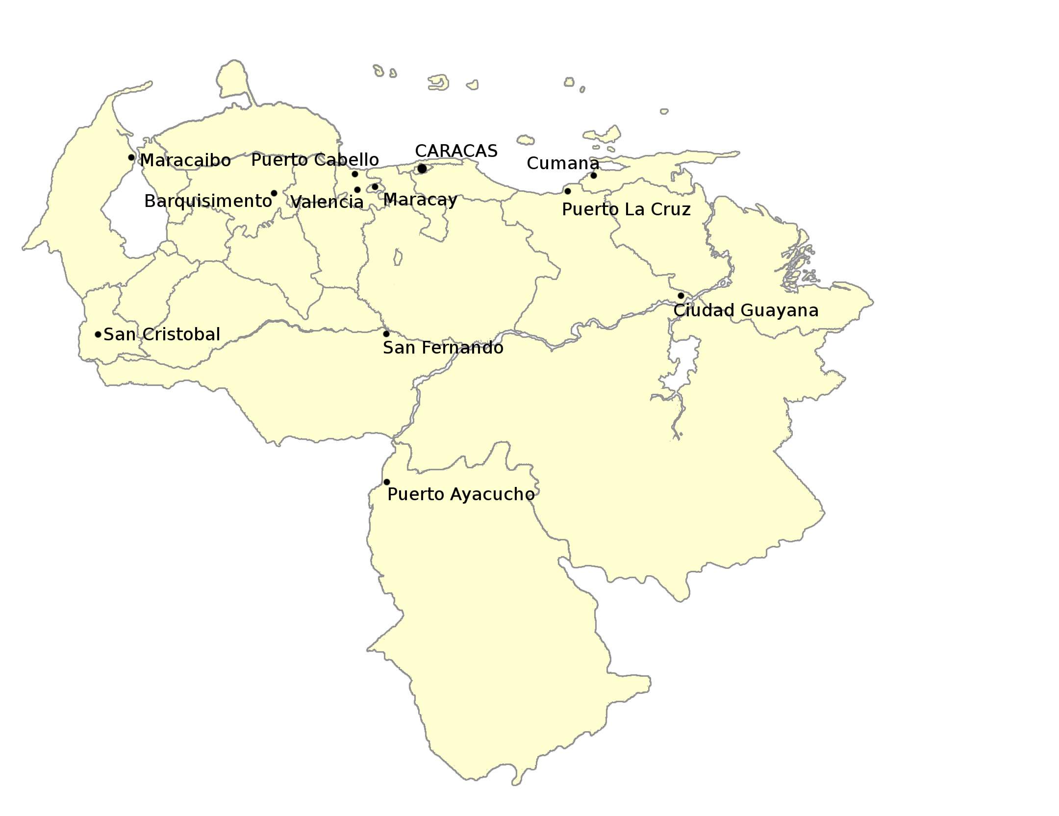 World Map Venezuela