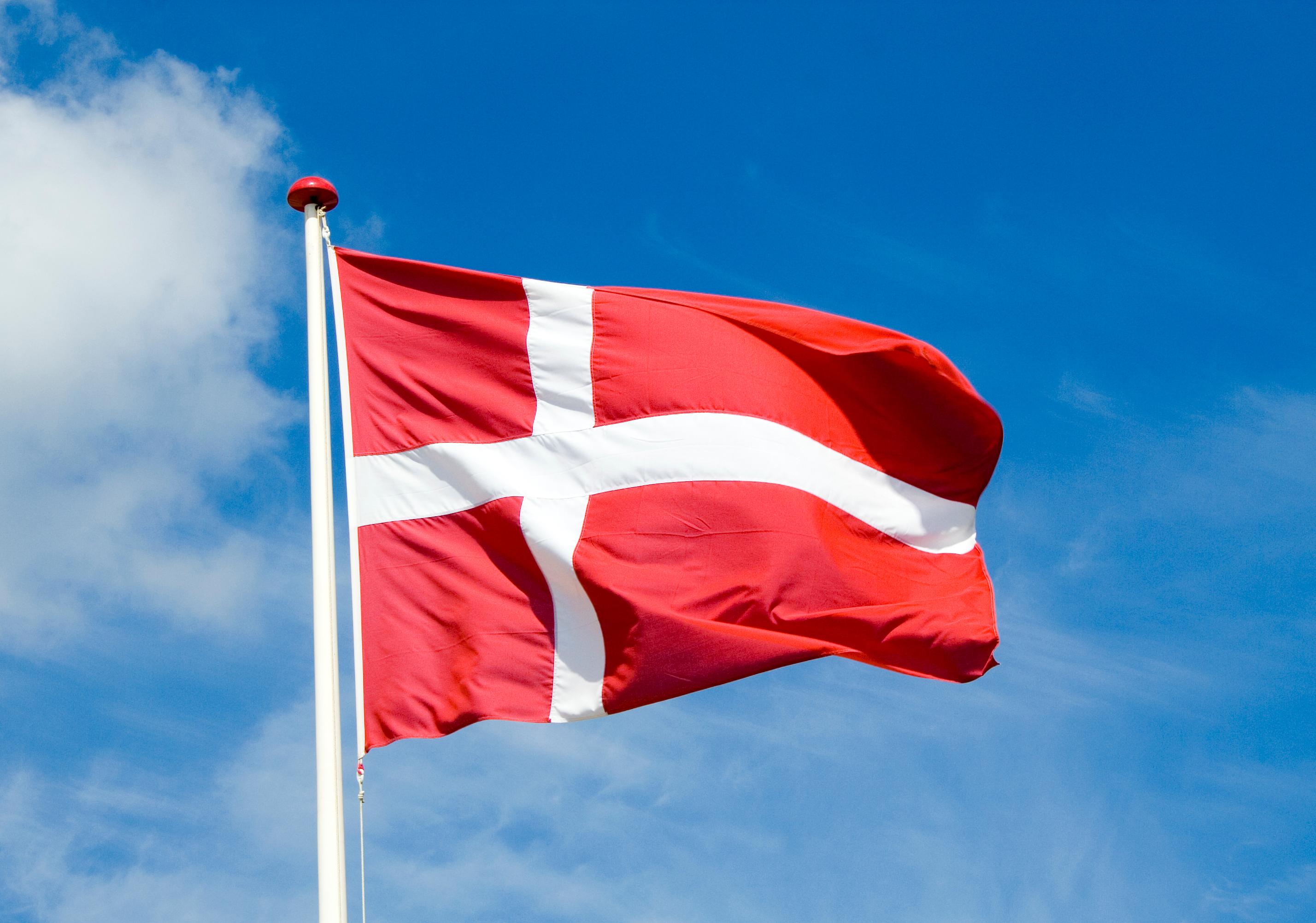 Image of the Denmark national flag. 