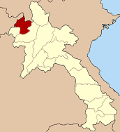 Map of Laos highlighting the province