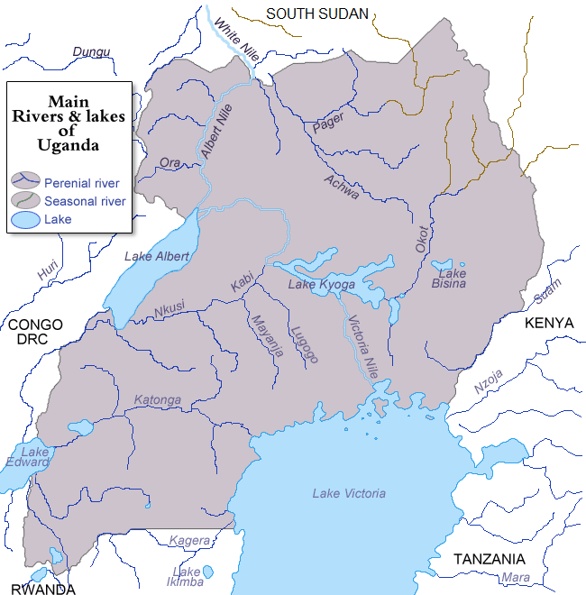 Image:Rivers and lakes of Uganda