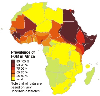 English: updated prevalence of FGM in Africa