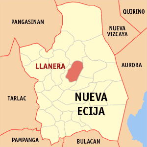 Mapa han Nueva Ecija nga nagpapakita kon hain an Llanera