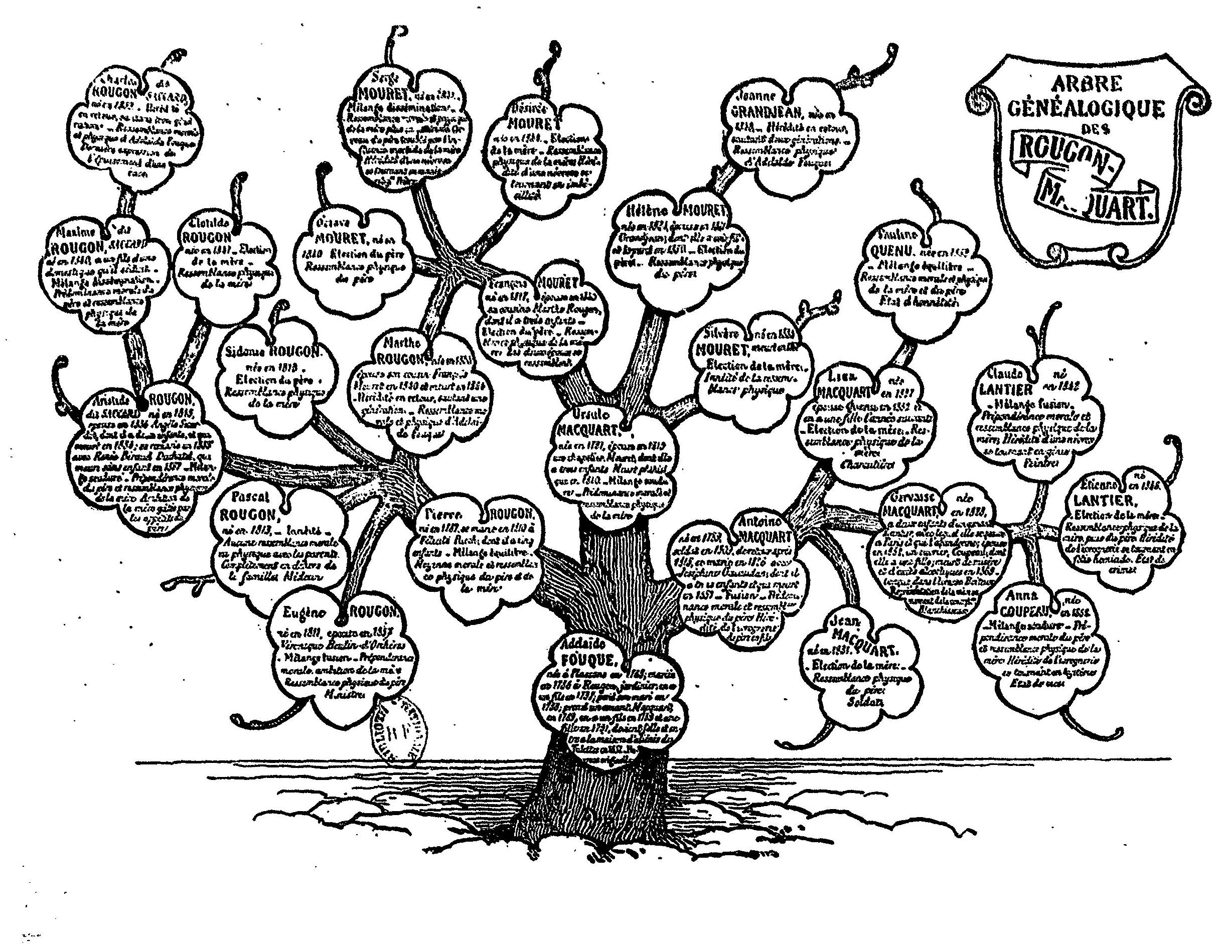 L'arbre généalogique de la famille Rougon-Macquart