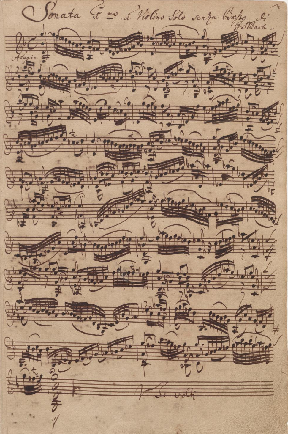 Manuscrit de JS Bach