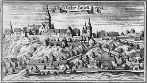 Stich des Klosters aus dem „Churbaierischen Atlas“ des Anton Wilhelm Ertl 1687