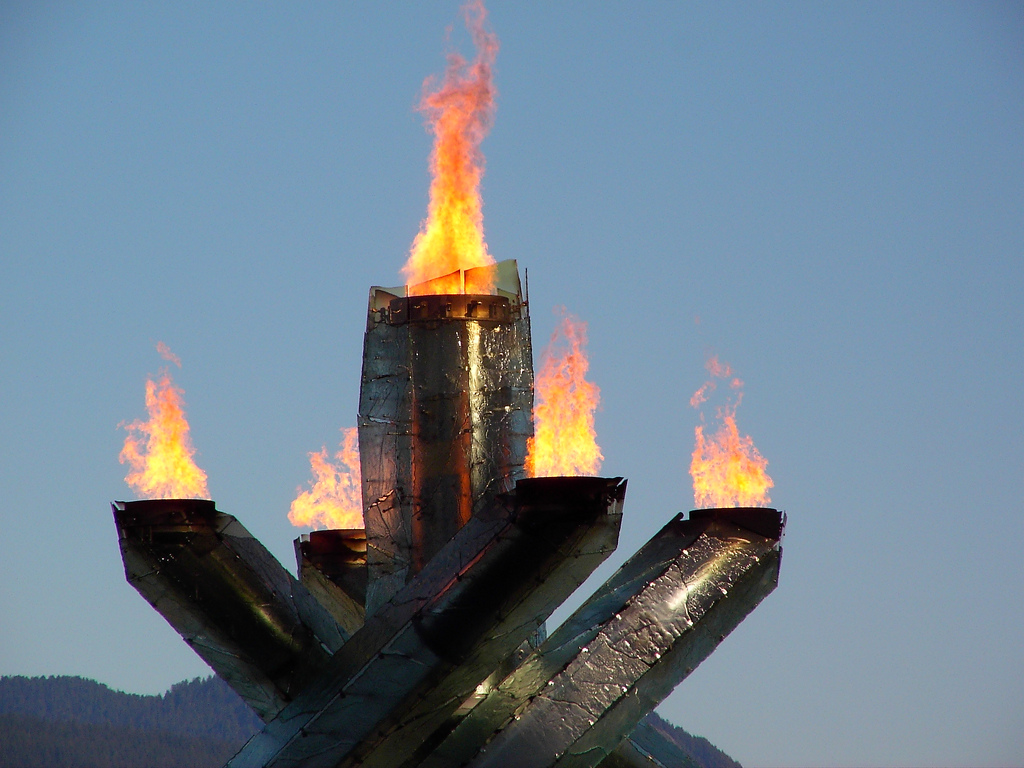 Close up of the Olympic flame
