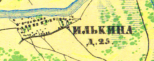 Деревня Ванакюля на карте 1860 года